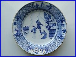 Rare Pair Chinese Porcelain Blue White'western Chamber' Kangxi Plates Dishes