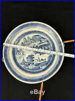Rare Qing Dynasty Blue & White Warming Plate with LID (#85)