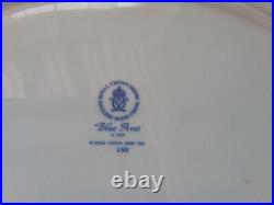 Rare Royal Crown Derby Bone China Blue Aves Oval Serving Dish Collectible