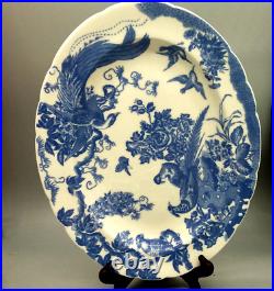 Rare Royal Crown Derby Bone China Blue Aves Oval Serving Dish Collectible