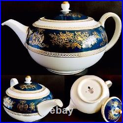 Rare Vintage Wedgwood Columbia Blue & Gold (R4509) Fine Bone China Teapot