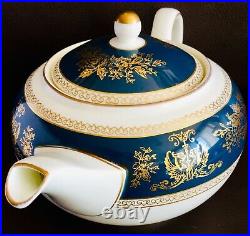 Rare Vintage Wedgwood Columbia Blue & Gold (R4509) Fine Bone China Teapot