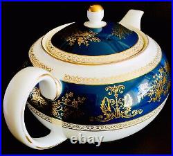 Rare Vintage Wedgwood Columbia Blue & Gold (R4509) Fine Bone China Teapot