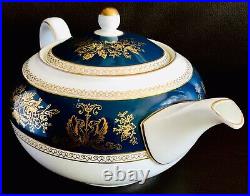 Rare Vintage Wedgwood Columbia Blue & Gold (R4509) Fine Bone China Teapot