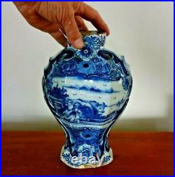 Rare antique 18th c. Blue & White hand made Delft Urn the lid missing