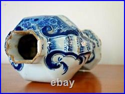 Rare antique 18th c. Blue & White hand made Delft Urn the lid missing