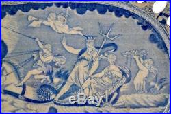 Rare'neptune' Or'the Apotheosis Of Nelson' Pattern Blue & White Pierced Plate