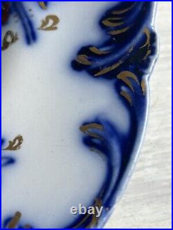 Rare plate from China beautiful design in laid with gold colour and dark blue