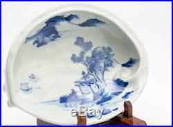 Rera Old Imari Ware Japanese Porcelain Plate Abalone Type Blue And White