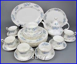 Richmond Blue Rock Dinner Service Set. 6 place setting. Plates cups. Blue VTG