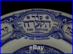 Ridgways THE PASSOVER. Jewish Hebrew Blue & White Transfer-ware SEDER PLATE