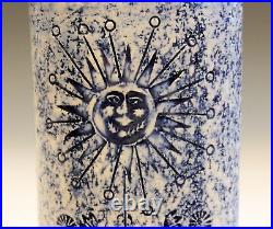 Roger Capron French Studio Vallauris Pottery Vintage 1950s Art Sun Face Vase