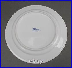 Rosanna Poland Dinnertime American Bistro Blue White 12 Dinner Plates Set Of 7