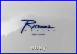 Rosanna Poland Dinnertime American Bistro Blue White 12 Dinner Plates Set Of 7