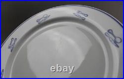 Rosanna Poland Dinnertime American Bistro Blue White 12 Dinner Plates Set Of 7