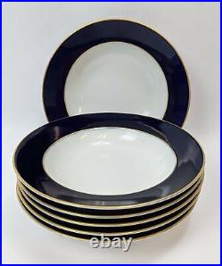 Rosenthal Claudine Cobalt White/ Blue Deep Plate 8.5 inch Lot of 6