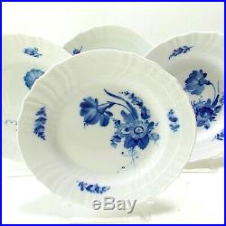 Royal Copenhagen Blue Flowers Braided Salad Plates Scalloped Rim Blue & White
