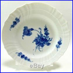 Royal Copenhagen Blue Flowers Braided Salad Plates Scalloped Rim Blue & White