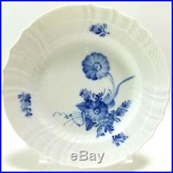 Royal Copenhagen Blue Flowers Braided Salad Plates Scalloped Rim Blue & White