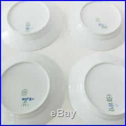 Royal Copenhagen Blue Flowers Braided Salad Plates Scalloped Rim Blue & White