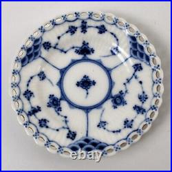 Royal Copenhagen Blue Fluted Full Lace Butter Pat Small Plate Pierced Rim 1145