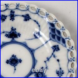 Royal Copenhagen Blue Fluted Full Lace Butter Pat Small Plate Pierced Rim 1145