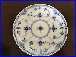 Royal Copenhagen Blue Fluted Half Lace Cream Soup Bowl & Saucer First Quality