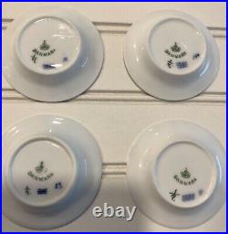 Royal Copenhagen Blue Fluted Plain Butter Pat Dishes Set of 4, 2.75