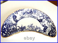 Royal Crown Derby BLUE MIKADO Crescent Salad Plate (S) MINT, NICE