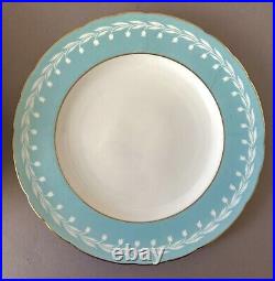 Royal Crown Derby For Tiffany & Co Vintage Baby Blue & White 9 1/4Plates Set/6