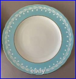 Royal Crown Derby For Tiffany & Co Vintage Baby Blue & White 9 1/4Plates Set/6