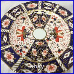 Royal Crown Derby Traditional Imari Salad Plate 8 Blue Panels Rust Flowers Gold