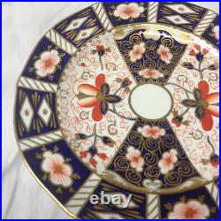 Royal Crown Derby Traditional Imari Salad Plate 8 Blue Panels Rust Flowers Gold