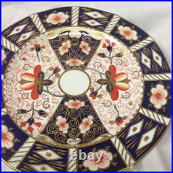 Royal Crown Derby Traditional Imari Salad Plate 8 Blue Panels Rust Flowers Gold