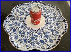 Royal Crown Derby Wilmot LARGE Lazy Susan Serving Platter Blue & White Restored