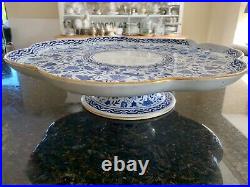 Royal Crown Derby Wilmot LARGE Lazy Susan Serving Platter Blue & White Restored