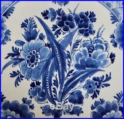 Royal Delft Porceleyne Fles Blue & White Floral 16 Wall Plate Charger