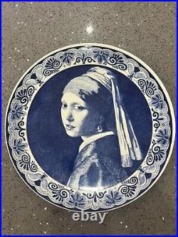 Royal Delft Vermeer Girl with Pearl Earing Blue & White Hanging Plate Charger