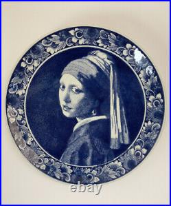 Royal Delft Vermeer Girl with Pearl Earing Blue & White Hanging Plate Charger