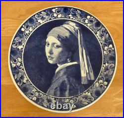 Royal Delft Vermeer Girl with Pearl Earing Blue & White Hanging Plate Charger