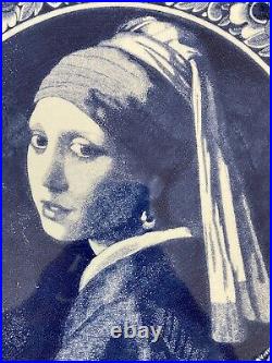 Royal Delft Vermeer Girl with Pearl Earing Blue & White Hanging Plate Charger