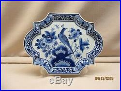 Royal Delft blue&white hand painted plaque marked Porceleyne Fles, yearsign 1991