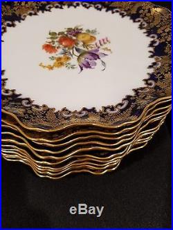 Royal Doulton Burslem Blue White Gold Cabinet Plate S Cobalt Ra2866 Rare England