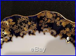 Royal Doulton Burslem Blue White Gold Cabinet Plate S Cobalt Ra2866 Rare England