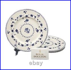 Royal Doulton YORKTOWN Set(s) 4 Dinner Plates EXCELLENT Blue & White