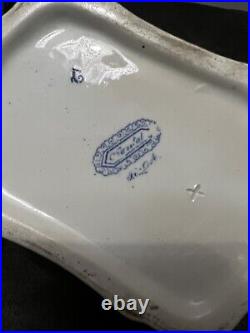 Royal England Antique BLUE White TEAPOT EXCELLENT Unknown Marks No Cracks