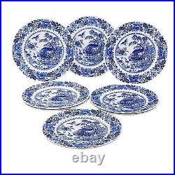 Royal Worcester Blue Broseley, 8 X Dinner Plates