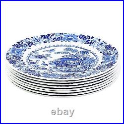 Royal Worcester Blue Broseley, 8 X Dinner Plates