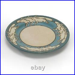 SEG Saturday Evening Girls Paul Revere Pottery 1913 triple running rabbit plate