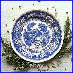 SEVEN Blue and White Plates/Dishes. Mismatched Blue & White Transferware Plates